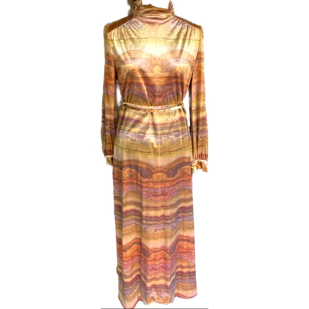 Vintage Dalani II velour maxi dress with mirage print